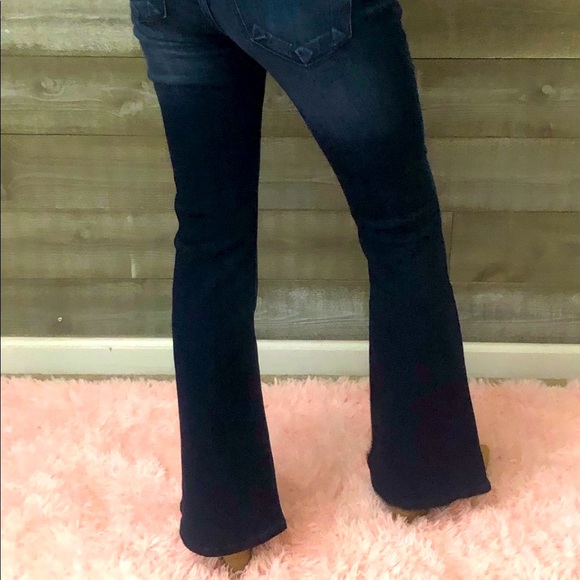 RESTOCK!! kancan mid rise flares super dark wash - Picture 8 of 12